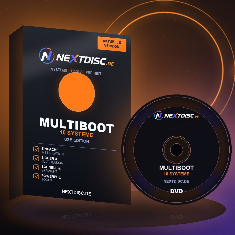 NexDisc Multiboot USB — 10 Systeme